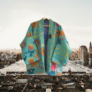 <b>Vintage</b> Floral Kantha Jacket Bohemian Loose Fit Cotton <b>Kimono</b> Style Women Outerwear - Product Image 3