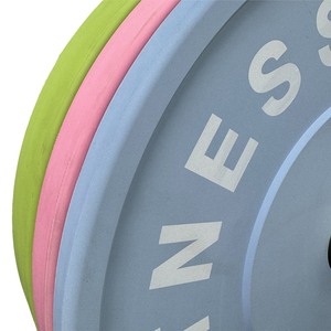 EIGFOH Plaques de poids en caoutchouc pur couleur macaron pour l'entraînement en force en salle de sport, plaques de bumper durables pour usage commercial, équipement de fitness - Product Image 3