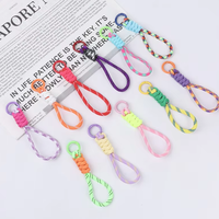 TOLKA Huayang – Cordon de téléphone portable noué, tissé à la main, assorti aux couleurs, court, créatif, avec porte-clés détachable anti-perte