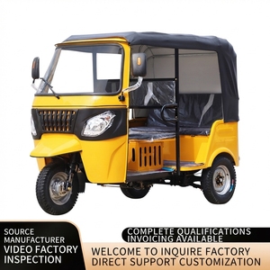 Tuk Tuk Elettrico Giallo a Tre Ruote, Triciclo Durevole con Tettoia Chiusa, <span class=keywords><strong>Taxi</strong></span> Passeggeri a Batteria per Africa/Latino America - Product Image 3
