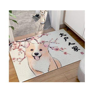 Alfombrilla de entrada de perros viciosos de dibujos animados antideslizante lavable alfombra de bucle de seda de PVC hecha a máquina para uso doméstico - Product Image 5