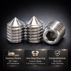 Vis sans tête hexagonale <span class=keywords><strong>en</strong></span> acier inoxydable à pointe conique ISO 4027, vis de serrage zinguées, oxyde noir - Product Image 1