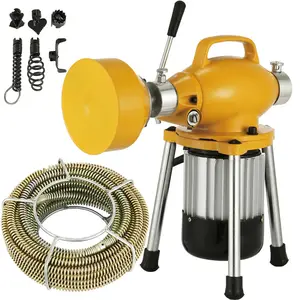 Limpador de drenagem de esgoto, equipamento de limpeza de tubos de drenagem de cobra, máquina de esgoto, 400w 20m x 16mm