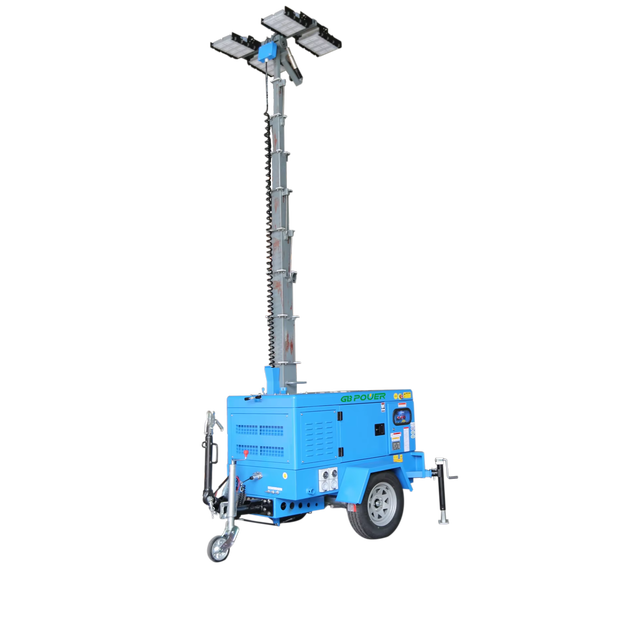 10kva DC Powered White LED Single Phase Trolley Lighting Tower Diesel Generator with EUROPE Engine for Emergency Use