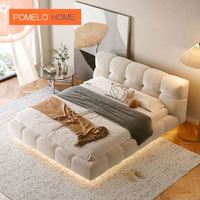 Pomelohome roi ensembles hôtel Royal Tatami gain de place pouf tête de lit canapé luxe taille chambre meubles concepteur lin lit