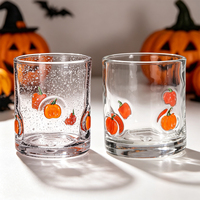 Vaso de Vidrio con Relieve 3D de Árbol de Navidad y Calabaza, Estilo Nórdico Creativo, Texturizado, para Whisky