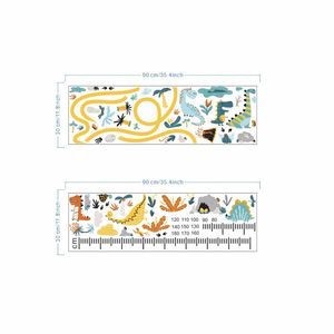 Adesivo Murale Decorativo per Cameretta dei Bambini con Dinosauro Cartoon e Misuratore di Altezza - Product Image 6