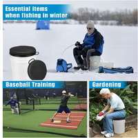 Siège pivotant à 360 degrés avec coussin en mousse, siège baquet avec couvercle imperméable pour la chasse, la pêche, le baseball, le jardinage et le camping