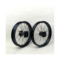 Nouvel ensemble de roues Supermoto de 17 pouces pour SX85 SX 85, moyeux CNC entièrement noirs, jantes 7050-T6, mini motard de course durable, marque SRJ