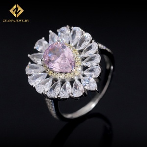 Anillo de Compromiso de Plata de Ley 925 en Oferta, Anillo de Boda para Mujer con Diamantes, Joyería de Lujo con Forma de Flor - Product Image 2