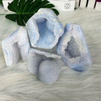 Vente en gros de pierre de cristal naturel de haute qualité irrégulière Druzy Blue Lace Agate Freeform pour la décoration de guérison