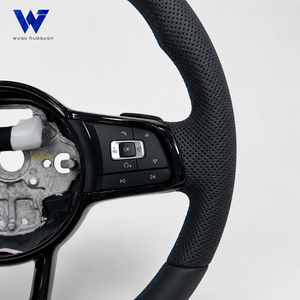 Volante de Cuero de Ajuste Directo para Volkswagen Jetta 2.0, Golf GTI TDI, <span class=keywords><strong>Polo</strong></span> 1.8, <span class=keywords><strong>Polo</strong></span> 1.6, Golf Variant, <span class=keywords><strong>Polo</strong></span> 1.2, Passat CC, Golf SDI - Product Image 4