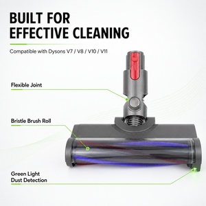 Accesorios para Aspiradoras <span class=keywords><strong>Dyson</strong></span> Binggo, Compatibles con los Modelos V7, V8, V10 y V11, Cabezal de Succión Eléctrico con Luz Verde, <span class=keywords><strong>Cepillo</strong></span> para Pisos de Plástico - Product Image 2
