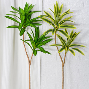 Plante artificielle verte en bambou et lys pour la décoration du salon, avec des feuilles de bois tropical du Brésil, en pot d'intérieur décoratif - Product Image 2
