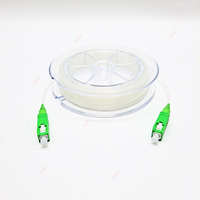 Kabel Serat Optik Transparan SC/APC-SC/AP Connector 0.9m Gulungan Kabel 10/20/30 Meter, Kabel Patch Fiber Optik Tak Terlihat untuk FTTH Fiber