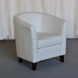 (SP-HC535) Uptop White Leather Cafe Lobby Upholstery <strong>Dining</strong> <strong>Tub</strong> <strong>Chair</strong> - Product Image 6