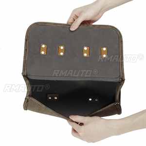 Sacoche de fourche de moto en cuir PU imperméable, forme baril vintage, pour guidon ou selle - Product Image 5