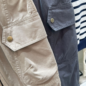 Vêtements pour enfants, vêtements pour bébés garçons, pantalons courts, pantalons amples en coton kaki uni, pantalons cargo amples pour enfants 2026 - Product Image 5
