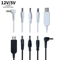 Cable de aumento USB a CC, convertidor de potencia de extensión de 5V a 12V, 5,5x2,1mm, 5,5x2,5mm, Wifi, enrutador, módem