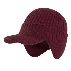 Winter Men's Thick Woolen <b>Hat</b> Autumn and Winter Outdoor <b>Warm</b> and Fleece Ear Knit <b>Hat</b> - Product Image 4