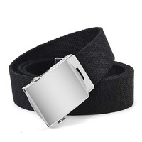 Ceinture Tactique d'Extérieur pour Hommes en Toile de Coton Blanche, Boucle en Métal, Ceinture de Chasse et de Randonnée en Tissu