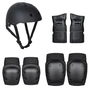 7 개/대 조절 사이클링 스키 스쿠터 기타 스포츠 보호 기어 세트 무릎 패드 갑옷 팔꿈치 패드 헬멧
