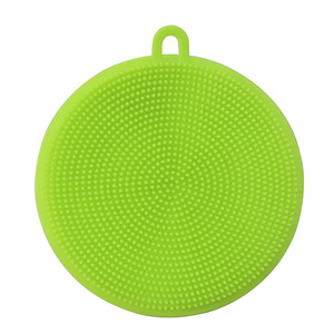 Kitchen Dishwashing Brush Particles Household Pot Colorful Tool Wear-Resistant Non-Slip Hanging Hole Silicone Handle 30g Model