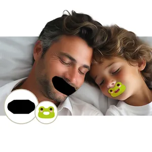 2024 Hot Hypoallergenic adhesive new design black Rayon material mouth tape dream sleep strips