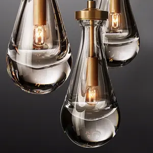 Lustre led en forme de goutte d'eau, lustre de luxe moderne, lustre de murano lampara colgante