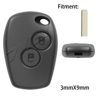 Coque de clé télécommande droite à 2/3 boutons – Compatible fraisage plat/vertical, sans lame pour Renault Clio 3 Dacia
