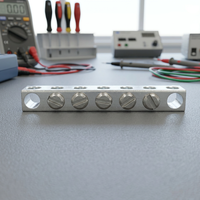 Bloc de bornes à vis industriel à 5 bornes, en laiton étamé, pour câbles 6-14 AWG, barre neutre, 60A max, personnalisation usine