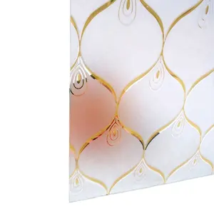 Insertos de cristal decorativos para puerta delantera, para decoración de hotel, con estampado de ácido amarillo bonito