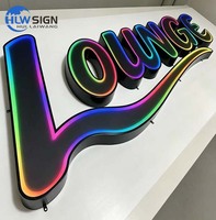 Letrero LED con Efecto de Arcoíris Atractivo, Letrero Comercial Personalizado, Letras 3D, Letras de Canal LED RGB