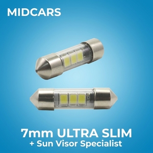 <span class=keywords><strong>Bombilla</strong></span> LED Sv7 de 28mm, 31mm, 36mm, 39mm, 42mm, 7mm de diámetro, tipo festón delgado, 6V, 12V, 24V, no polarizada, para interior de coche. - Product Image 1