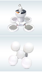 Bombilla de luz de emergencia recargable solar USB portátil con colgador para acampar en interiores y exteriores Bombilla LED plegable - Product Image 4