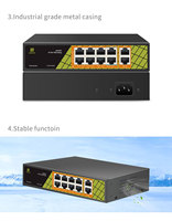 GENATA 8 Port Gigabit PoE Switch 2 Uplink AI Watchdog Unmanaged Plug and Play mendukung port bt 60W