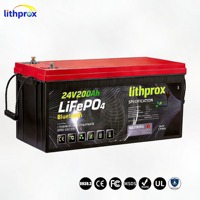 Batterie au phosphate de fer et de lithium de qualité A 24V 200AH 5KW 6000 Deep Cycle Marine RS485 Smart BMS Prise Anderson CE RoHS IP67 OEM ODM