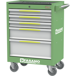 Fasano Tools 5 Drawer Rolling Tool Cabinet Green Metal <b>Workbench</b> Storage Cart for <b>Garage</b> Workshop Use - Product Image 1