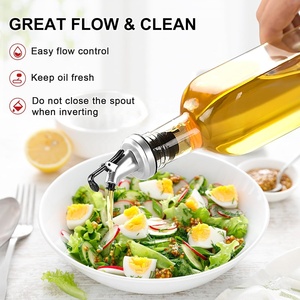 Conjunto de dispensador de azeite e vinagre, recipiente para óleo com funil e etiqueta, garrafa dispensadora de óleo de vidro para cozinha de 16 onças - Product Image 6