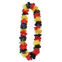 3er-Pack Plastik-Blumenleisten Extra Lange Große Hawaiianische Halsketten Schwarz Rot Gold Neujahrsdekoration