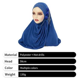 Turban Instant Fringed Ladies Kerchief Flower Ninja Hijab for Women Polyester Multi Colors Winter Promotional Gift - Product Image 2