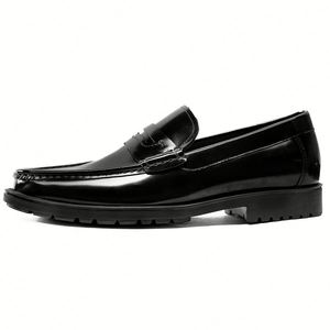 Nouvelles Chaussures Habillées Décontractées pour Hommes en Cuir Véritable Laqué Brillant Lefu – Chaussures en Cuir Formelles - Product Image 2
