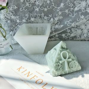 3D 사탕 껌 붙여 넣기 설탕 공예 케이크 장식 비누 수지 폴리머 클레이 금형 만들기 촛불을위한 H-0264 이집트 피라미드 실리콘 몰드 - Product Image 5