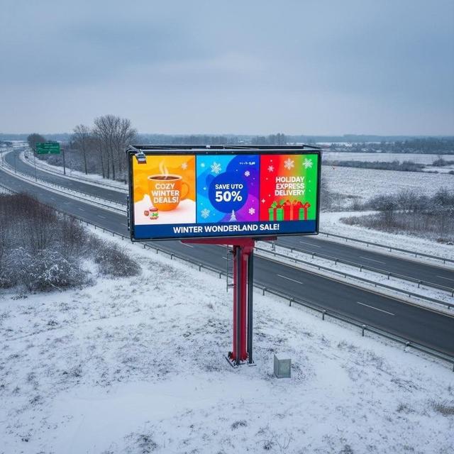 RAYBO Outdoor Fixed Double Side LED Billboard IP67 Cold Winter LED Display Screen Advertising Digital Signage for Highway Road