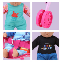 Poussette de Poupée en Métal Rose avec Poupée de 32 cm pour Filles, Jeu de Rôle, Jeu d'Imitation de Parentalité, Activités Intérieures et Extérieures
