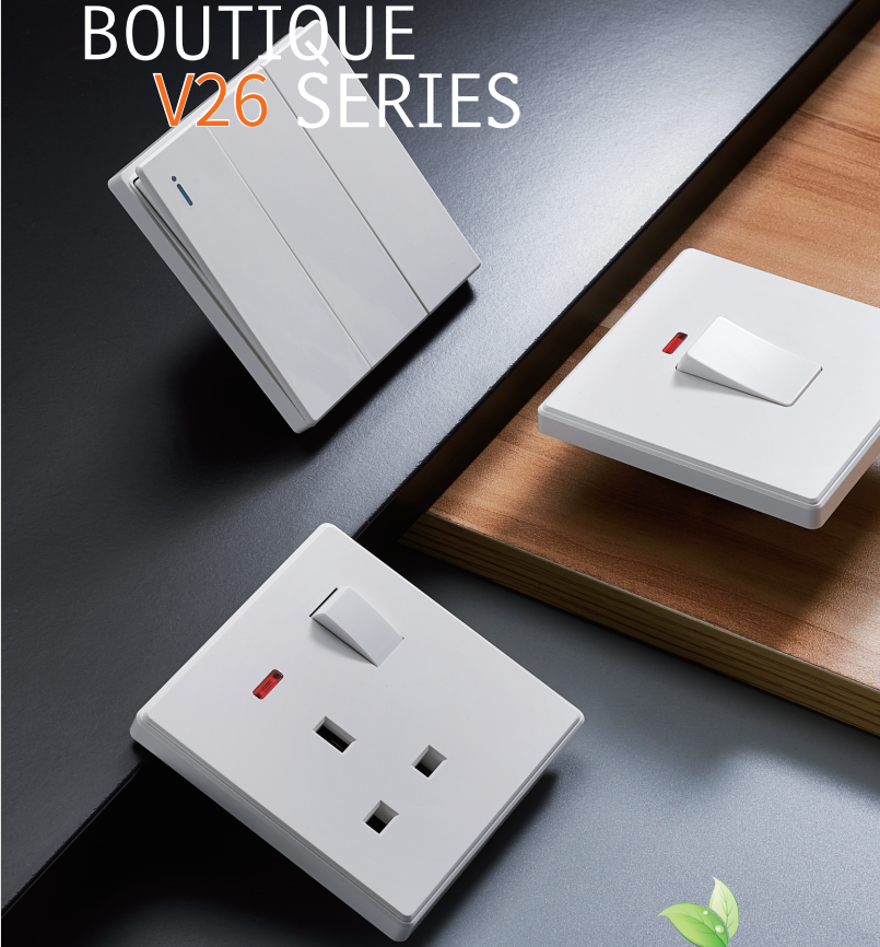 VNX White UK 13A Light Button Switch Fast Charging Power Wall Switch Socket 220V Electrical Outlet Wall Switch
