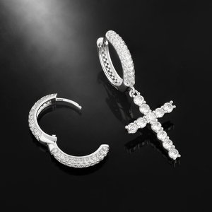 <span class=keywords><strong>Orecchini</strong></span> a Croce in Argento Sterling 925 con Moissanite VVS, Placcati in <span class=keywords><strong>Oro</strong></span> 14K, <span class=keywords><strong>Set</strong></span> di <span class=keywords><strong>Orecchini</strong></span> Ipoallergenici Leggeri per Uomo e Donna - Product Image 5
