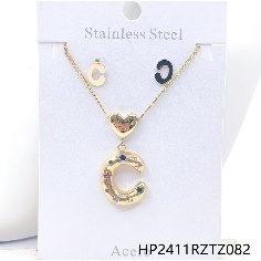 Elegante accessorio a catena alla moda religioso di Design geometrico in titanio placcato oro per il regalo di festa da donna - Product Image 1