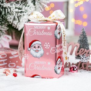 MAYPLUSS Pink Christmas Wrapping <b>Paper</b> 17in X 33ft Santa Design Coated <b>Paper</b> Gift <b>Wrap</b> for Holiday Season - Product Image 2