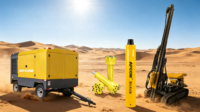 Machine de forage rotative sur chenilles APCOM pour pieux solaires, profondeur de forage 3m, trou 300mm, moteur diesel